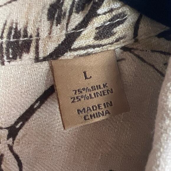 Tasso Elba Island Silk & Linen Blend Men’s Button Down Size L - Picture 5 of 8